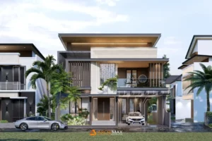 Desain Rumah Tropis 2 Lantai Mr. M – Depok