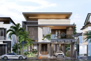 Desain Rumah Tropis 2 Lantai Mrs. D – Jakarta
