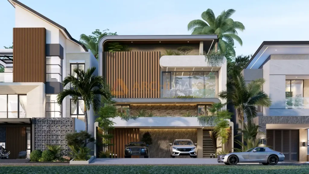 Desain Rumah Tropis 2 Lantai Serang