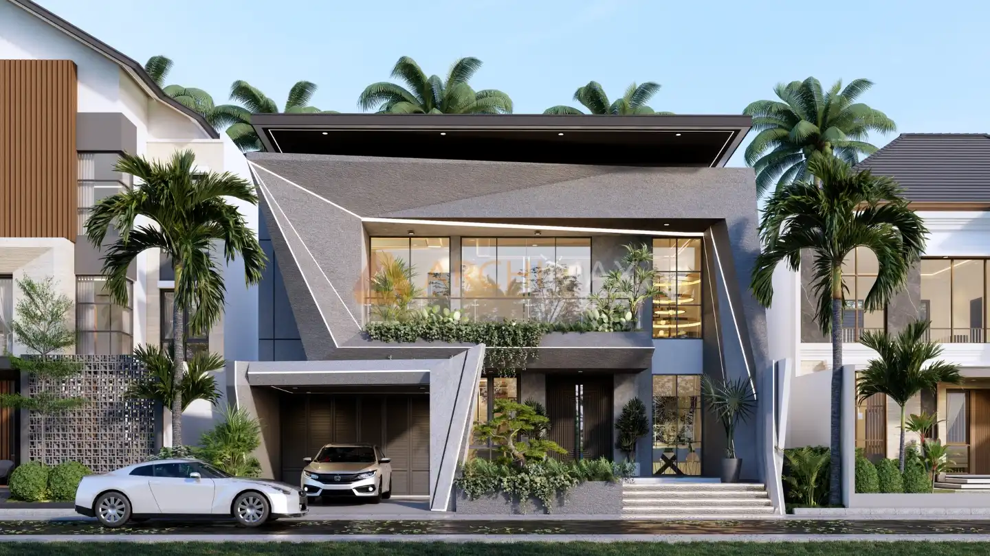 Desain Rumah Futuristik 2 Lantai Mr. T – Tangerang