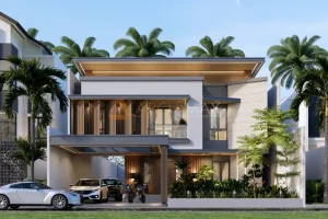 Desain Rumah Tropis 2 Lantai Mr. R – Bekasi