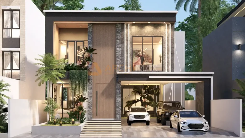 Desain Rumah Tropis 2 Lantai Kediri