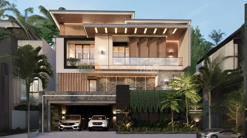 Desain Rumah Tropis 3 Lantai Surabaya